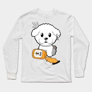 Cute furry dog spilled a jar of honey Long Sleeve T-Shirt